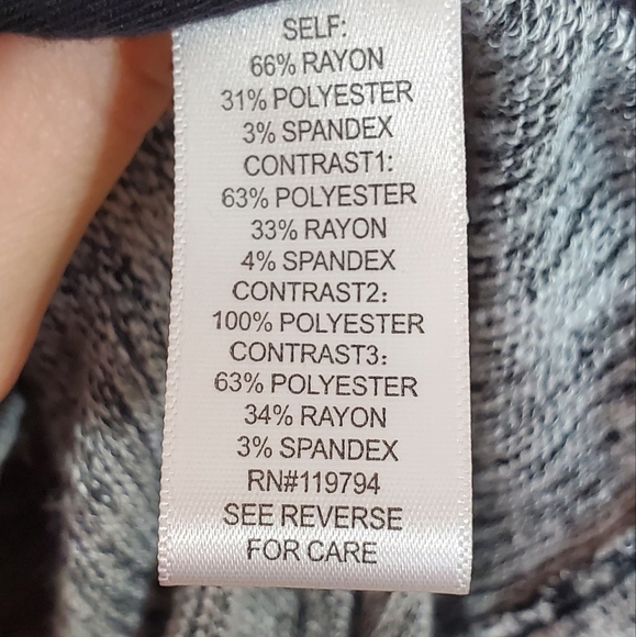 One World Gray Black Marled Long Sleeve Open Front Flowy Heavy Cardigan - Picture 8 of 8